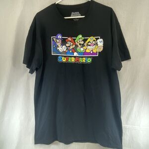 Super Mario T-Shirt Luigi Wario Waluigi Men's Size L Nintendo Graphic Tee